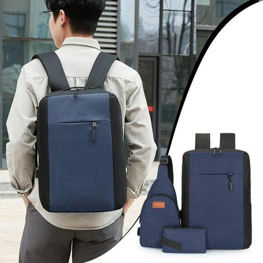 3-Piece Nylon casual Backpack Set – daily use (Backpack + Chest Bag + Pouch)