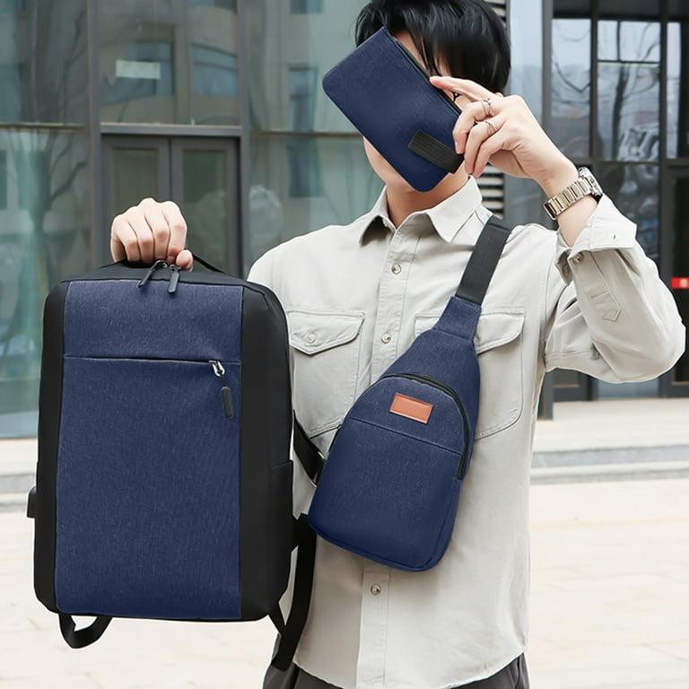 3-Piece Nylon casual Backpack Set – daily use (Backpack + Chest Bag + Pouch)